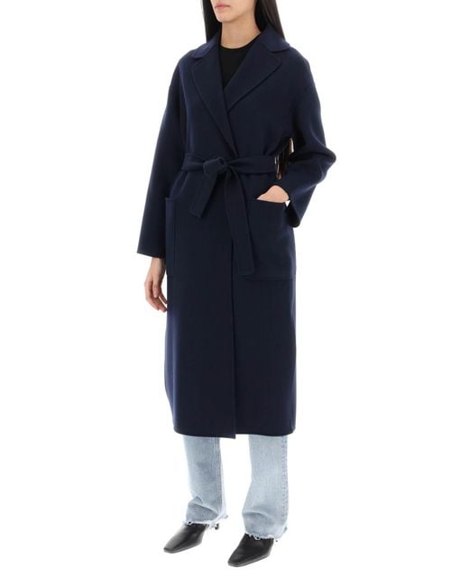 Max Mara Blue Nina Wrap Coat