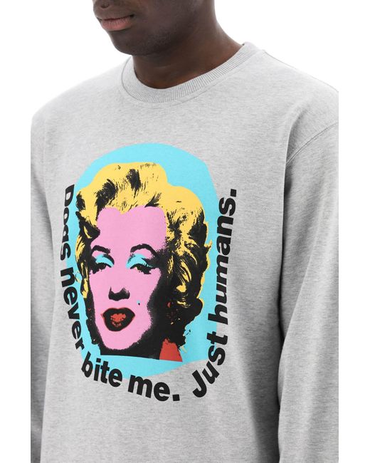 Comme des Garçons Gray Comme Des Garcons Shirt Marilyn Monroe Printed Sweatshirt for men