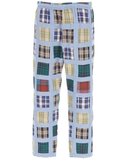 Stussy Blue Patchwork Madras Trousers for men