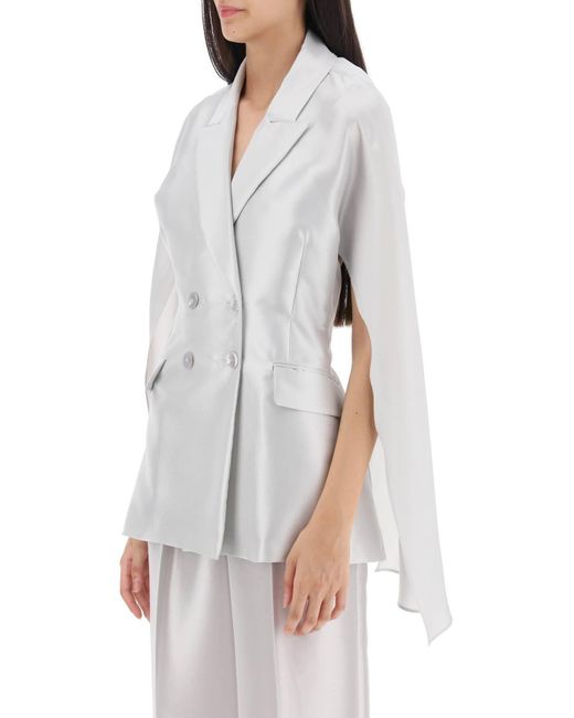 Max Mara White Deconstructed Double-Breasted Jacket