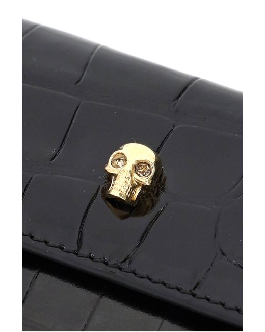 Alexander McQueen Black Envelope Skull Card Holder Pouch