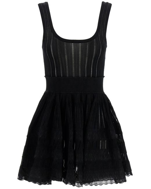 Alaïa Black Crinoline Mini Skater Dress