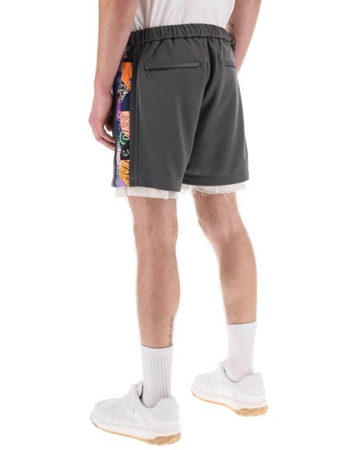 Children of the discordance Gray Jersey Shorts With Bandana Bands for men