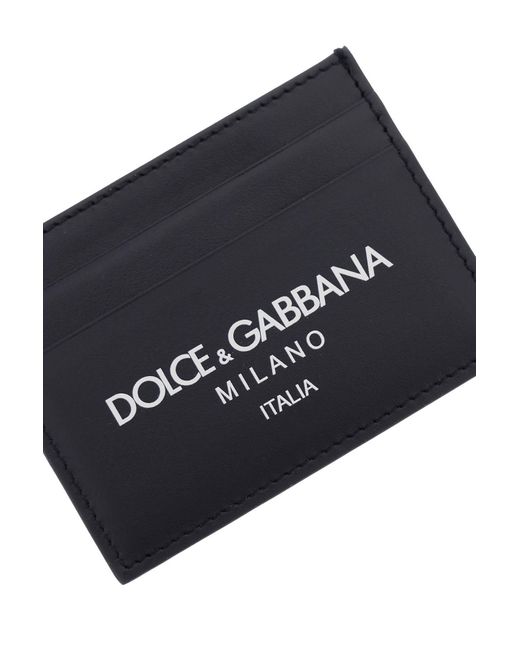 Dolce & Gabbana Blue Logo Leather Cardholder for men