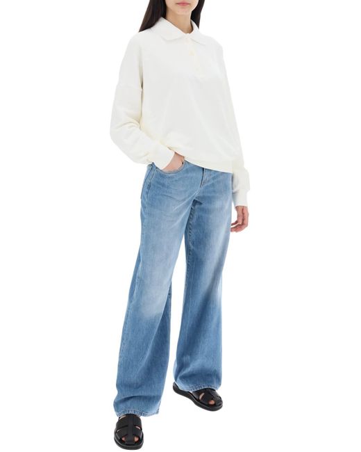 The Row White Corzas Polo-style Sweatshirt