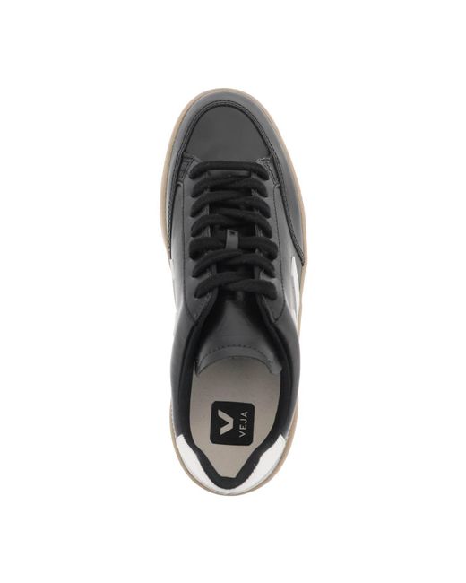 Veja Black Leather V 12 Sneakers for men