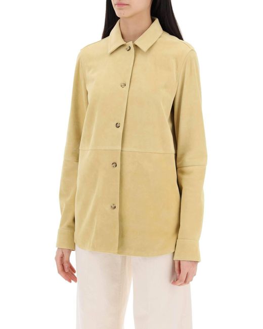 Totême  Natural Suede Leather Overshirt For