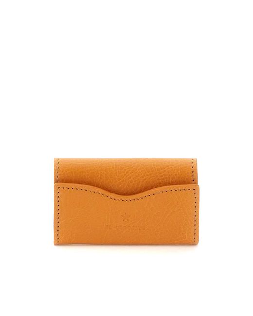 Il Bisonte Orange Leather Key Holder