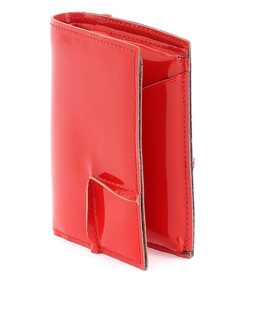 Comme des Garçons Red Comme Des Garcons Wallet Bifold Patent Leather Wallet In for men