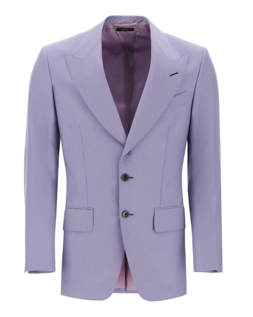 Tom Ford Purple Atticus Wool And Silk Blend Blazer for men