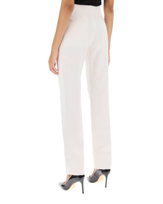 Pantaloni Tailleur Con Bande di Givenchy in White