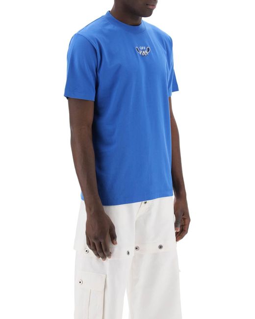 Off-White c/o Virgil Abloh Blue Off- Bandana Arrow Cotton T-Shirt for men