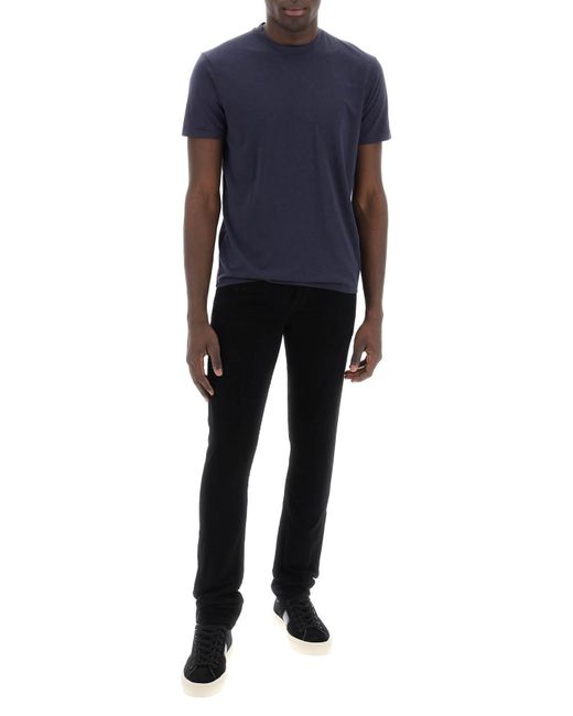 Tom Ford Blue Cottono And Lyocell T Shirt for men