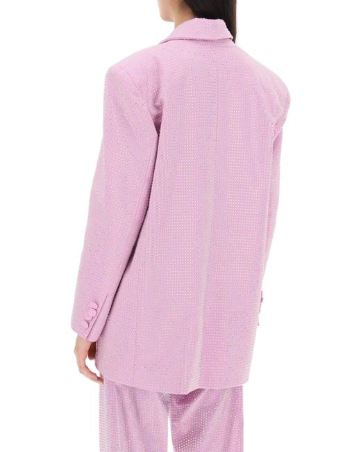 GIUSEPPE DI MORABITO Pink Stretch Cotton Jacket With Crystals