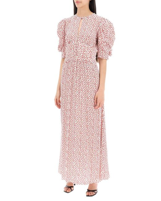 ROTATE BIRGER CHRISTENSEN Pink Rotate Maxi Dress With Puffed Sleeves