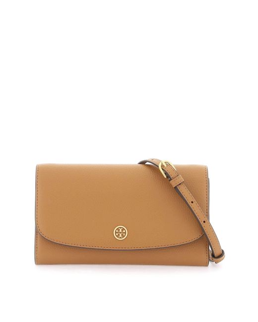 Tory Burch Brown Mini Robinson Shoulder Bag With Strap