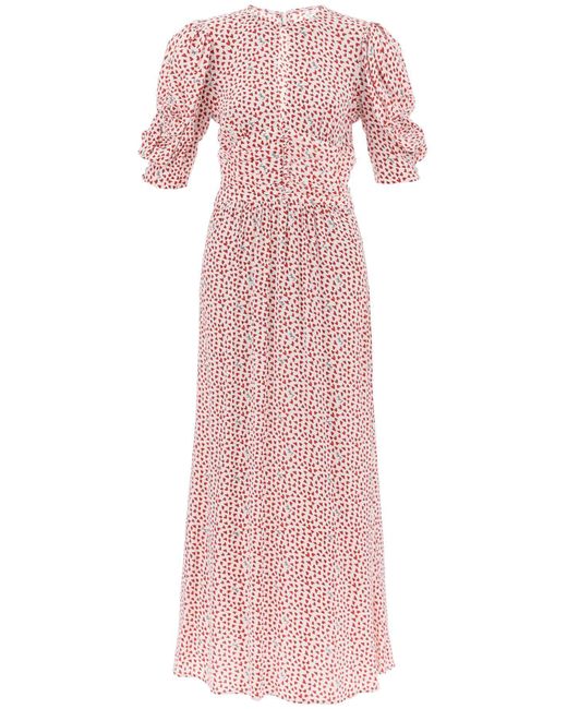 ROTATE BIRGER CHRISTENSEN Pink Rotate Maxi Dress With Puffed Sleeves
