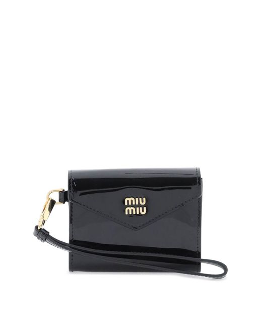 Miu Miu Black Patent Leather Cardholder