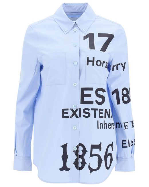 Burberry Annette Check-cotton Shirt in Light Blue (Blue) | Lyst