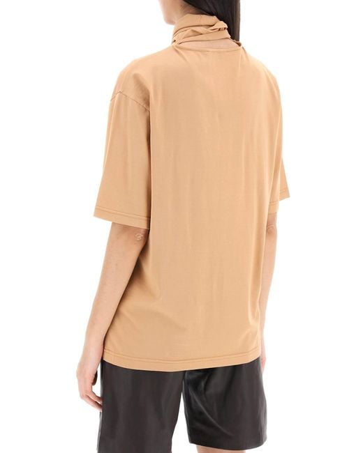 Lemaire Natural T-shirt With Scarf Accessory