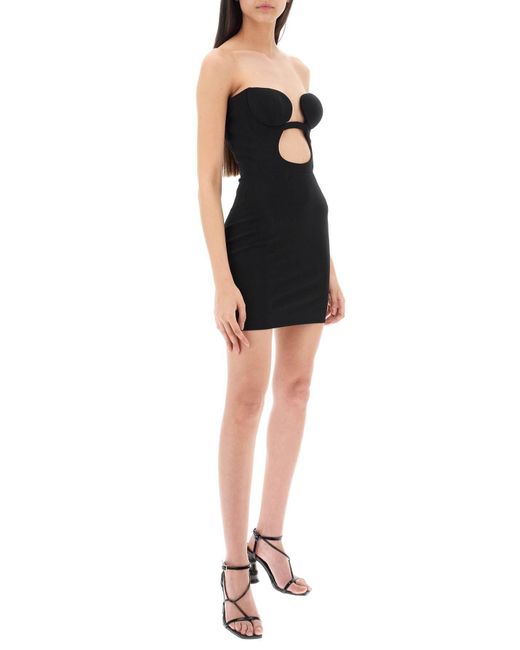 Nensi Dojaka Black Mini Bustier Dress With Cut Out