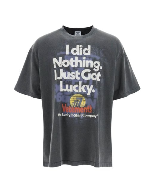 Vetements Gray 'lucky' T-shirt for men