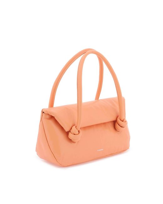 Jil Sander Orange Patent Leather Small Shoulder Bag