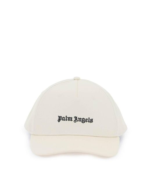Palm Angels White Embroidered Logo Baseball Cap With