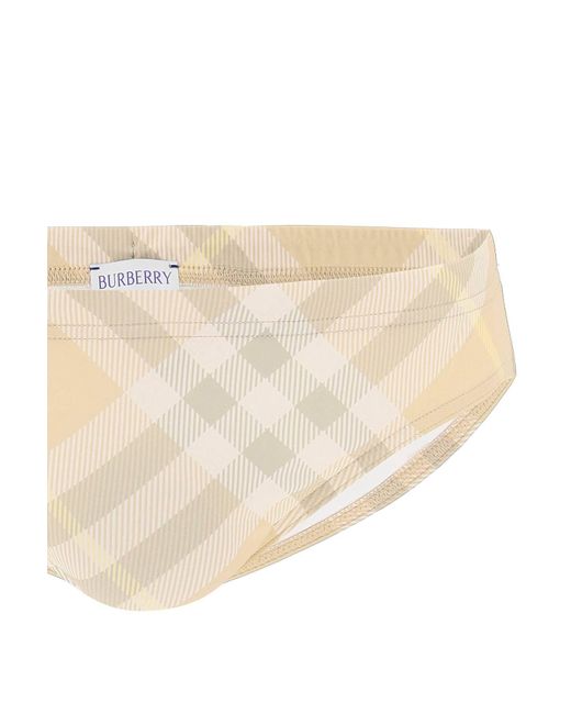 Slip Mare Check di Burberry in Natural da Uomo