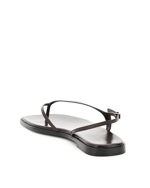 The Row Constance Flat Thong Sandals in Black | Lyst
