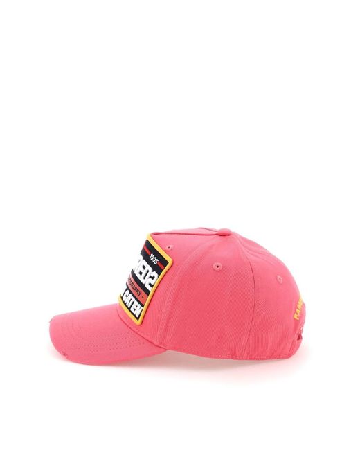 DSquared² Pink Patch Baseball Cap for men