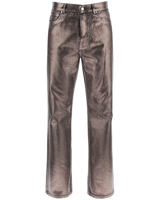 Ferragamo Gray Metallic Denim Jeans for men