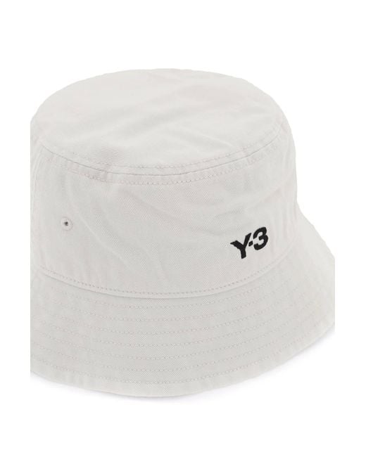 Cappello Bucket In Twill di Y-3 in White da Uomo