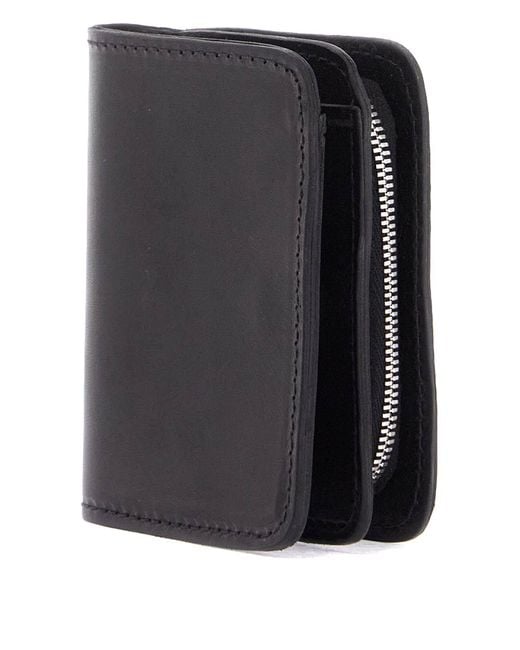 Guidi Black Kangaroo Leather Wallet For With Snap Closure And Compartments for men