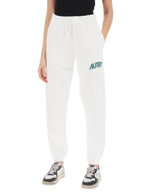 Autry White Joggers With Logo Print
