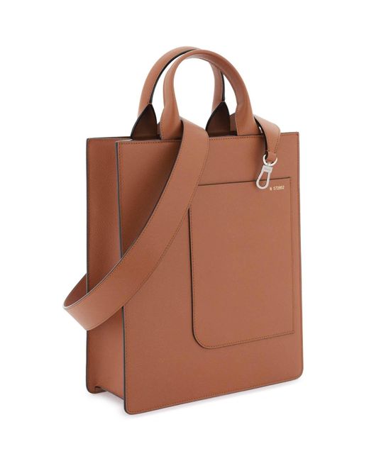 Valextra Brown Small 'Boxy' Tote Bag for men