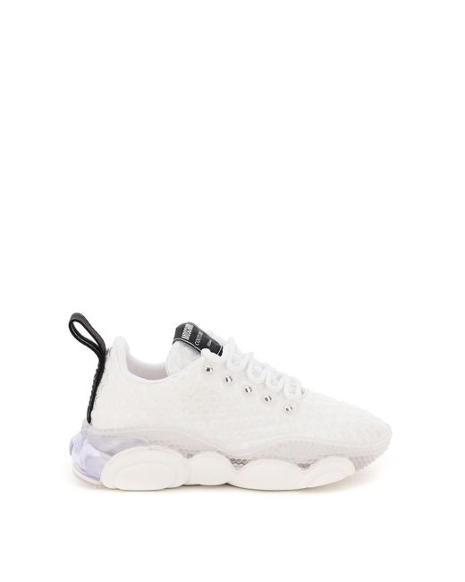 Moschino White Teddy Double Bubble Sneakers