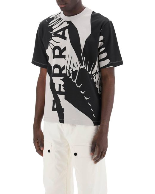 T-Shirt Con Stampa Grafica di Ferragamo in Black da Uomo