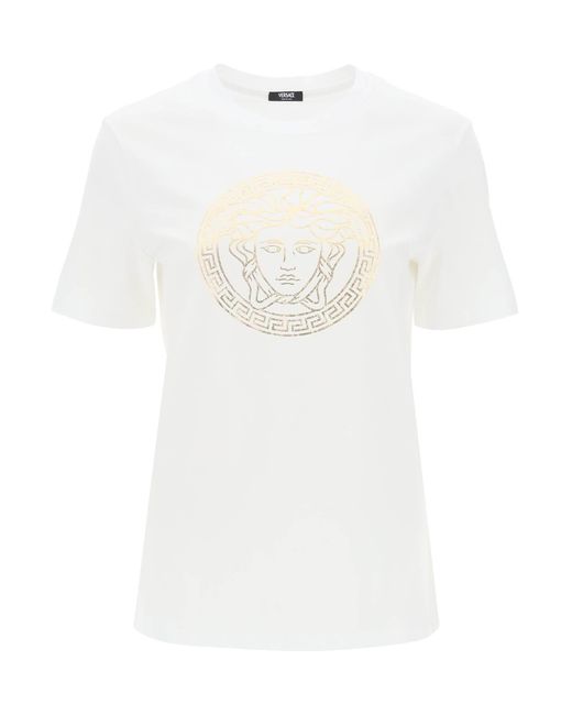 Versace White Medusa Crew Neck T Shirt