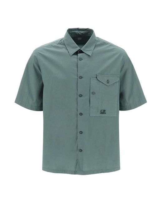 Camicia Maniche Corte di C P Company in Green da Uomo