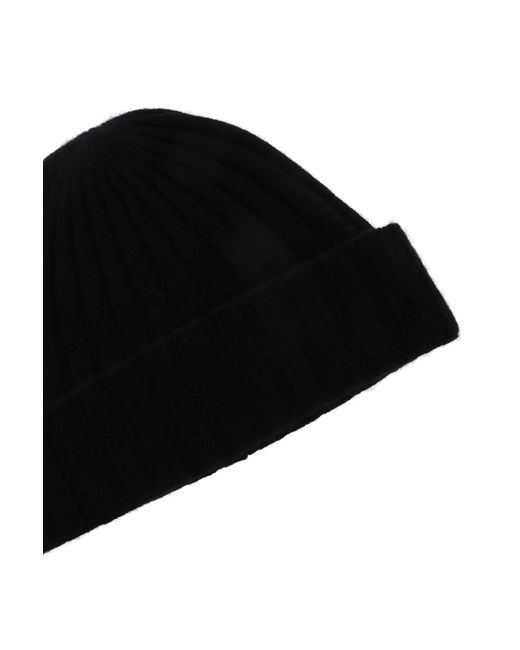 Totême  Black Cashmere Knit Beanie Hat