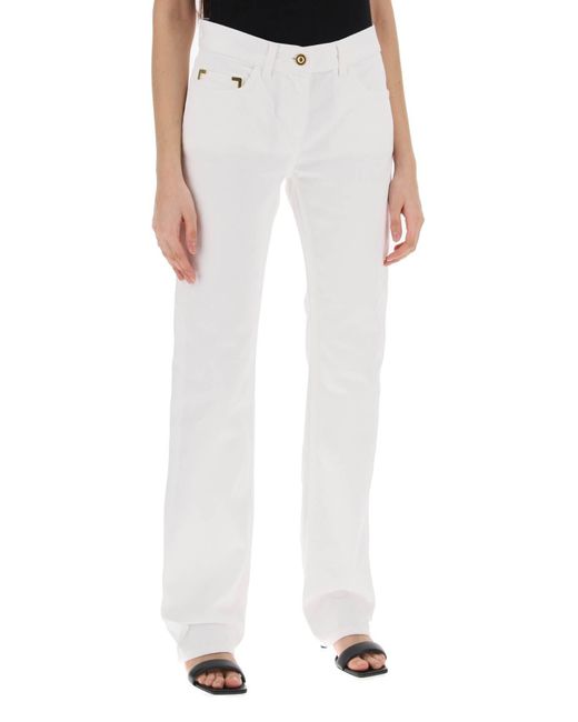 Jeans Con Dettaglio di Palm Angels in White