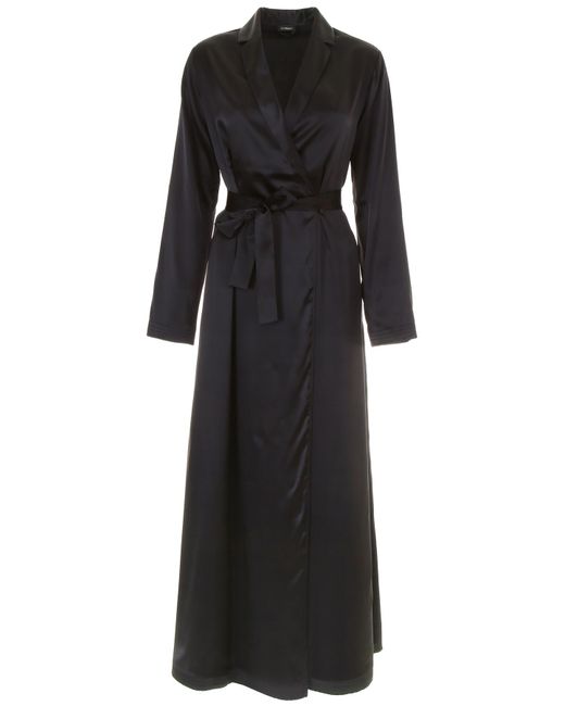 La Perla Black Long Silk Night Robe