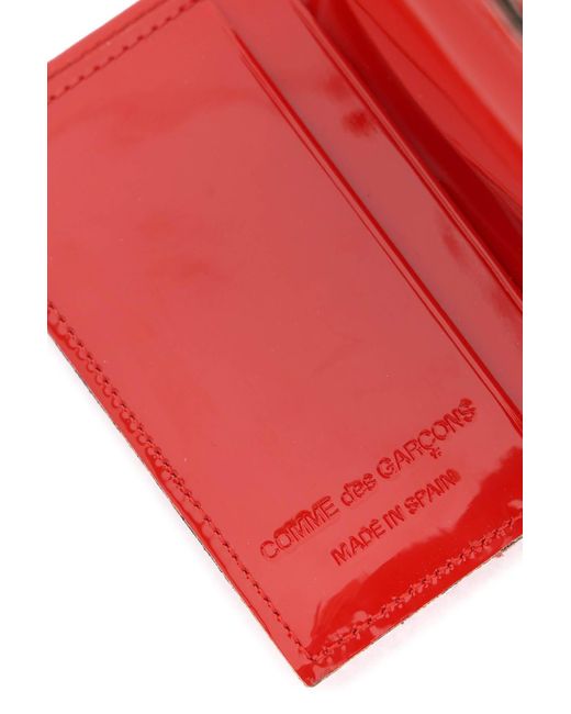 Comme des Garçons Red Comme Des Garcons Wallet Bifold Patent Leather Wallet In for men