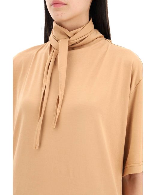 Lemaire Natural T-shirt With Scarf Accessory