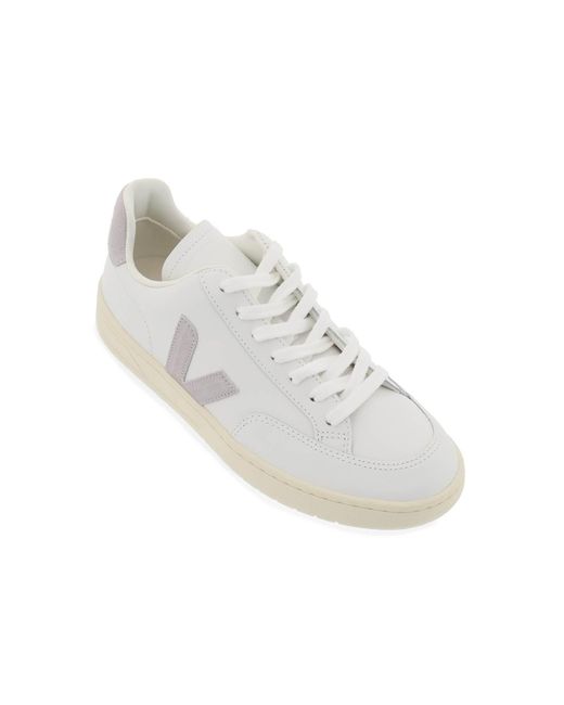 Veja White Leather V-12 Sneakers for men