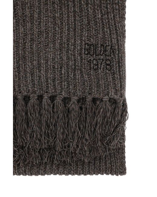 Golden Goose Deluxe Brand Black Journey Wool And Cashmere Scarf for men