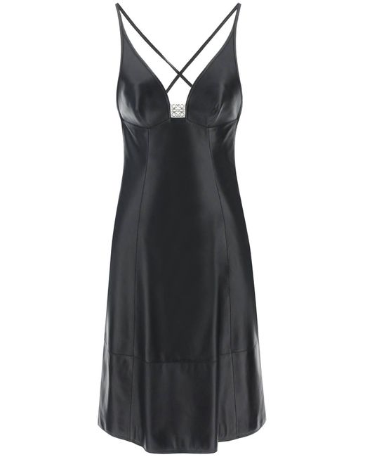 Loewe Black Anagram Nappa Midi Dress