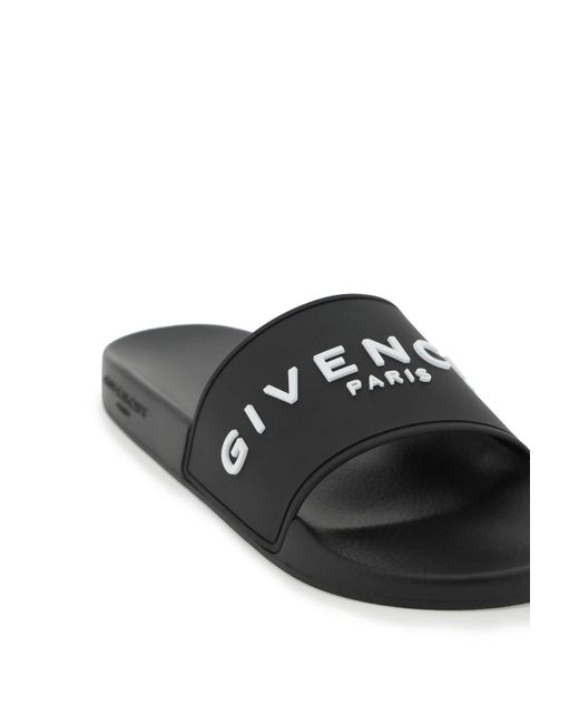 Givenchy Black Logo Rubber Sliders
