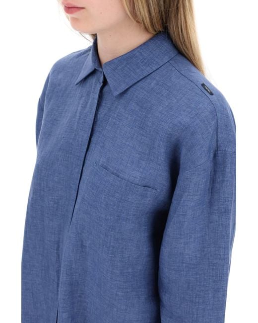 Max Mara Blue Kasia Linen Shirt